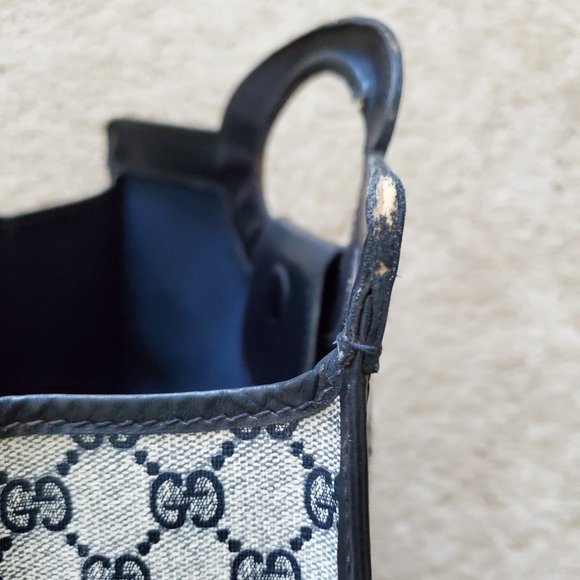 Poor Condition Blue Vintage Gucci Handbag - Picture 14 of 16